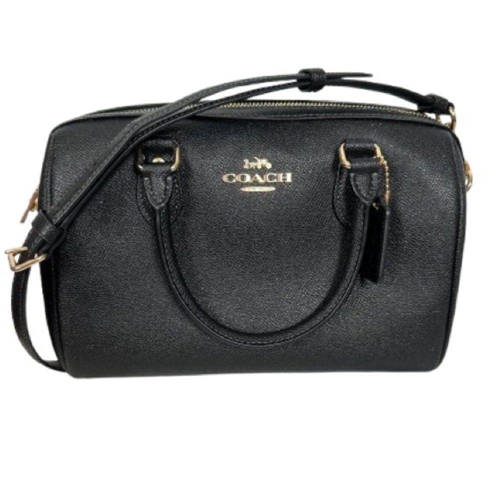 Coach Black Pebbled Leather Satchel and Matching Wallet with Gold Hardware - Picture 2 of 9